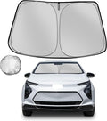 Windshield Sun Shade for 2017-2024 Che-vrolet/Chevy Bolt EV(NOT for Bolt EUV),Foldable Sun Sunshade for Car Front Window Blocks UV Rays Automotive Interior Protector Custom Fit Accessories