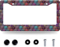 Mexican Tiles License Plate Frame Three-Dimensional Tiles License Plate Frames Stainless Steel Accessories Cars Decor with 2 Holes and Screws Fits Standard US CA Vehicles Size 12.2 x 6 Inches