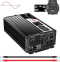 Xijia 1500W(Peak Power 3000W) Pure Sine Wave Solar Power DC 12V Inverter AC 120V 60HZ Solar Converter for Home Use car (DC12V (Range 10V-15V) 1500W)