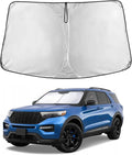 for Ford Explorer Car Windshield Sunshade Compatible with 2011-2019-EcoNour 240T Polyester Material Cars Sun Visor Reflector Blocks UV Rays - Foldable Sunshade Interior Protection Accessories