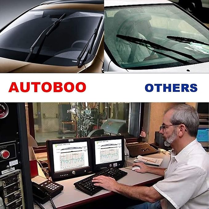 AUTOBOO 26"+20" Windshield Wipers with 14" Rear Wiper Blade Replacement for Chrysler Pacifica Voyager 2017 2018 2019 2020 2021 2022 2023 2024-Original Factory Quality (Pack of 3)