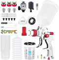YUZES HVLP Spray Gun Plus Kit with 20 Oz Disposable Paint Cups, Easy to Use, 1.4/1.7/2.0mm Nozzles Air Spray Gun for Painting Cars & Furniture DIY Painting, Paint Spray Gun for Primer, Clear/Top Coat