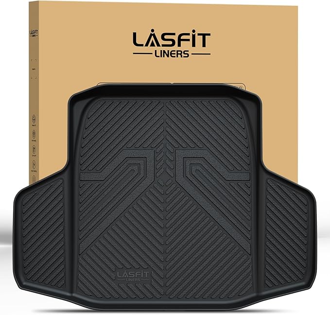 LASFIT Trunk Mat for Honda Accord Seden 2018 2019 2020 2021 2022 2023 2024 2025 (Include Hybrid Models), All Weather TPE Custom Fit Accord Trunk Liner Trunk Tray Cargo Liner Accessories, Black