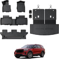 Floor Mats for 2020-2024 2025 Ford Explorer (7-seat), All Weather TPE Floor Mat Cargo Liner with Backrest Mat for Explorer ST/XLT Accessories
