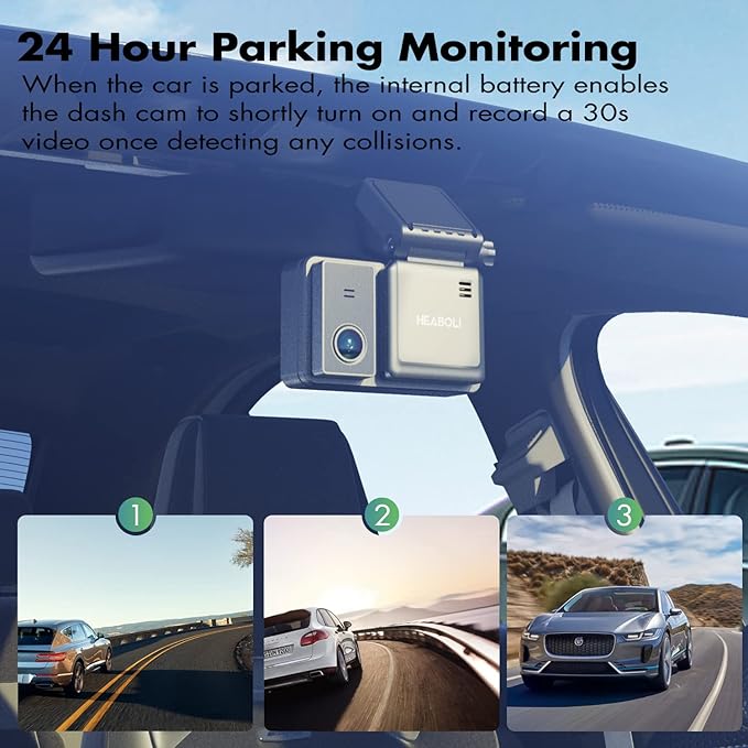 4K Dual Dash Cam Front and Rear, Wi-Fi GPS, 3 Inches IPS Touch Screen, Car Camera Driving Recorder with Night Vision, Parking Mode