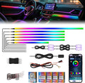 2025 Upgraded Dreamcolor Acrylic Interior Car LED Strip Light with Self-Developed App RGB 10 in 1 | Dual Zone Control | Super Brighter LED Strips | Music Sync | 16M Colors Interior Led Lights for Cars