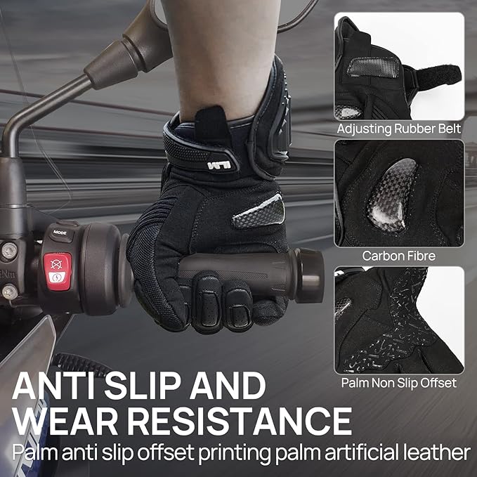 ILM Motorcycle Gloves for Men and Women Touchscreen Riding Gloves Motorbike Motocross Dirt Bike ATV Model-WD01