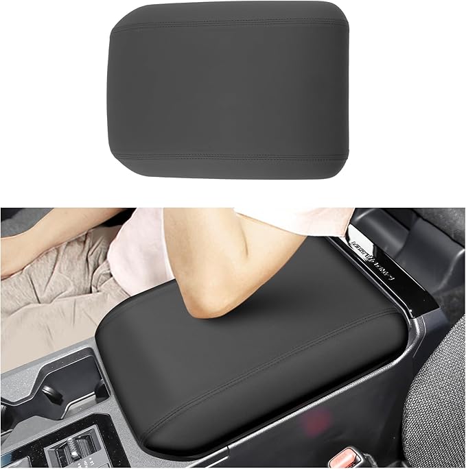 SXCY for 2024 2025 Land Cruiser Armrest Cover for Toyota Land Cruiser 2025 Accessories 2024 2025 Land Cruiser Center Console Cover 2025 Land Cruiser Middle Console Cover (Black Leatherette ABS)