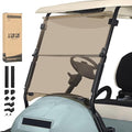 10L0L Golf Cart Windshield for Club Car Precedent 2004-Up, Tempo, 2017-Up Onward, Clear/Tinted Fold Down Club Car Windshield Anti-UV Impact Resistant - 37.5"W X 33.6"H
