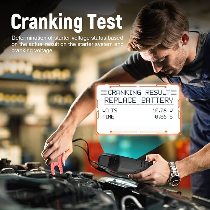 FOXWELL BT705 Car Battery Tester 12V 24V, Automotive 100-2000CCA Battery Load Tester Analyzer, Digital Cold Cranking Charging System Alternator Tester for Heavy Duty Truck Boat Marine SUV ATV