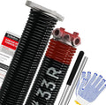 Pair of 1.75" Garage Door Torsion Springs Set with Non-Slip Winding Bars&Gloves, High Precision Electrophoresis Oil-Free Black Coated for Replacement, MIN 16,000 Cycles (0.225 x 1.75"x 33")