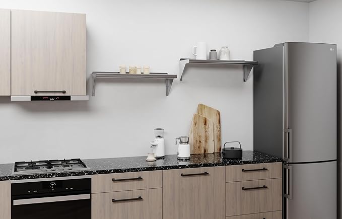 AmGood 30" Long X 10" Deep Stainless Steel Wall Shelf | NSF Certified | Appliance & Equipment Metal Shelving | Kitchen, Restaurant, Garage, Laundry, Utility Room