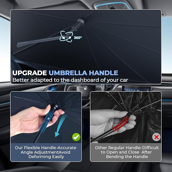 Windshield Sun Shade Umbrella for 2019-2025 Porsche Cayenne: Custom Fit 210T Silver, Foldable Sunshade Front Window Sun Visor, Blocks UV Rays, Keeps Car Cool for Base/S/GTS/Turbo/E-Hybrid/Coupe