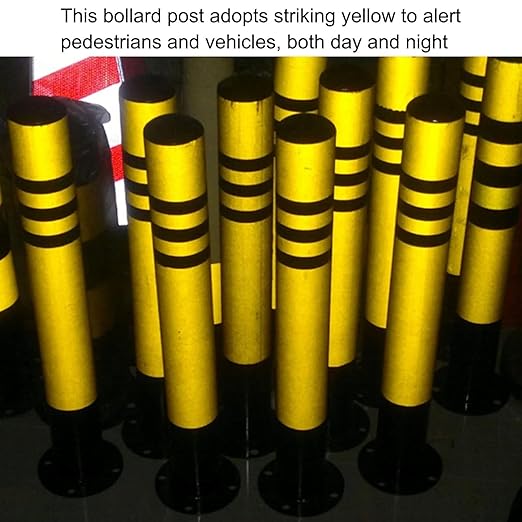 Safety Bollard Post, Steel Security Post Barrier Traffic Pole, Removable Bollard with Embedment Sleeve, Safety Barrier Bollard for Driveways, for Parking Barrier, Road Safety(750mm/30in)