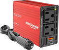 400W Car Power Inverter - Dual DC 12V to 110V AC Car Plug Adapter Outlets, Fast Charging USB C 65W & 24W Port, Power Inverters for Vehicles, Laptop Car Charger, Road Trips