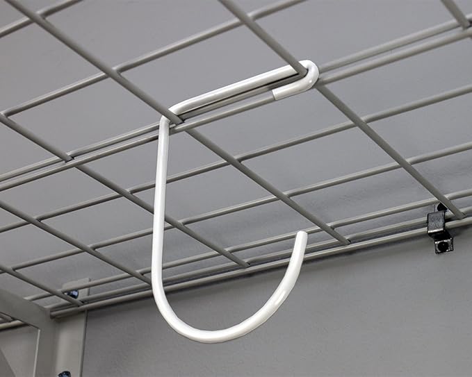 SafeRacks Garage Wall Shelves - 2 Pack Combo Set with 4 Hanging Hooks