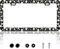Beautiful Daisy License Plate Frame Daisies License Plate Holder Personalise Stainless Steel Funny Design Compatible with Standard License Plate Holder for USA and Canada 6 X 12 Inch with Screws