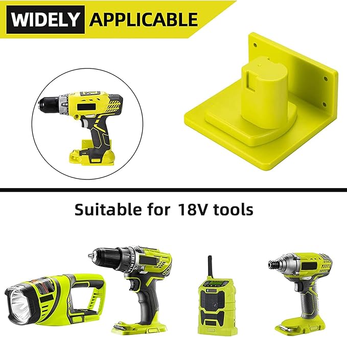 10 Pack Tool Holder Wall Mount Portable Compatible with Ryobi 18V Power Tool Holder Mount Hanger Storage Organizer with Screws Easy Installation for Workshop Garage