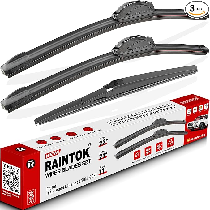Windshield Wiper Blades Replacement for 2014-2021 Jeep Grand Cherokee Original Factory Quality Front Rear Wipers Blade Set for My Car - 22" 21" 11" (Pack of 3)