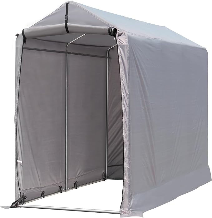 Outdoor Storage Shed 6 x 3Ft Heavy Duty Portable Storage Shelter with Roll-up Zipper Door for Bike, Mower, Garden Storage