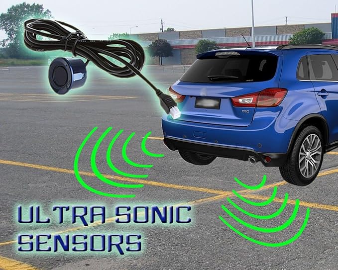 ZONETECH Car Reverse Backup Radar System - Premium Quality 4 Parking Sensors Car Reverse Backup Radar System with LED Display (50 Pack)