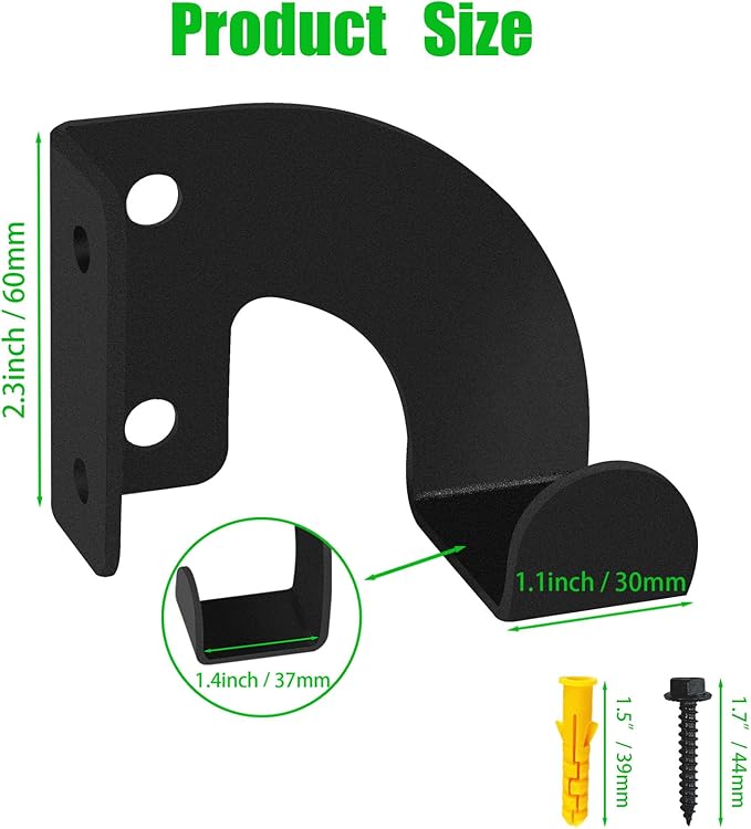 Chainsaw Hanger, Heavy Duty Chainsaw Wall Mount Holder, Organizer Mounted Chainsaw Rack, Chain Saw Hanger for Garden, Garage, Workshop, Black Metal