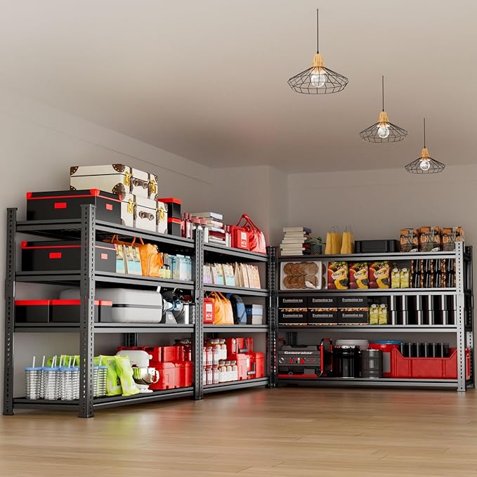 Storage Shelves 3PCS, Garage Shelving Heavy Duty 2640LBS Capacity, 48"L x 18"W x 60"H Adjustable Metal Shelving Organizer Wire Rack, 4 Tier Utility Shelf Unit for Pantry Closet Warehouse Organization