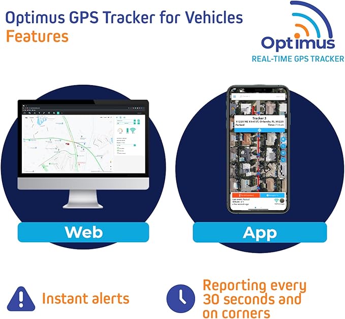 Optimus Wired GPS Tracker for Vehicles - Easy Installation on Car's Battery - Low Cost Subscription Plan Options