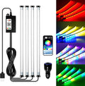Car Led Interior Light Strip 72LEDs Under Dash Foot Well PVC Housing RGB DIY 210 Modes Static/Chase/Gradient/Strobe, Music Sync, Timer App Switch Control, USB 5V DC 12V, No Remote
