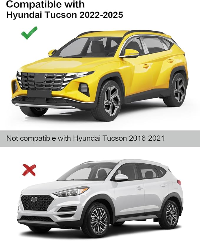 in-Channel Window Rain Guards Fit for Hyundai Tucson 2022 2023 2024 2025 Extra Durable Window Deflectors Vent Visors Shades Car Accessories Visors Rain Guards -4 pcs