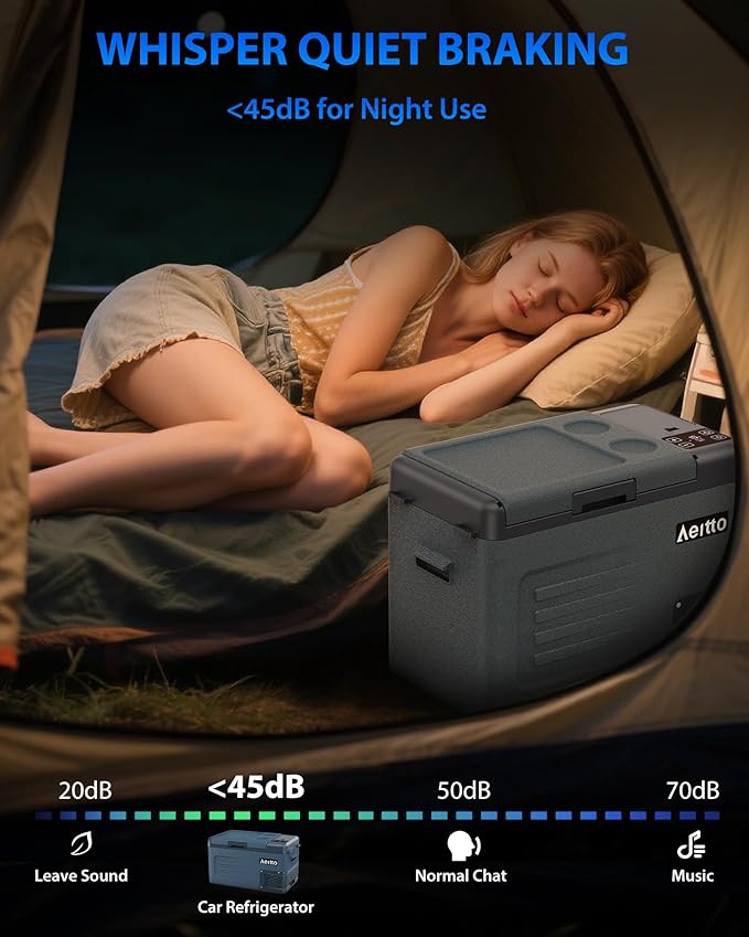 Aeitto 12 Volt Car Refrigerator 30Quart Car Fridge Freezer Electric Cooler Portable Cooler 12V Fridge RV Refrigerator -4℉-68℉ Temp Control 12/24V DC & 100-240V AC for Travel, Camping, RV, Road