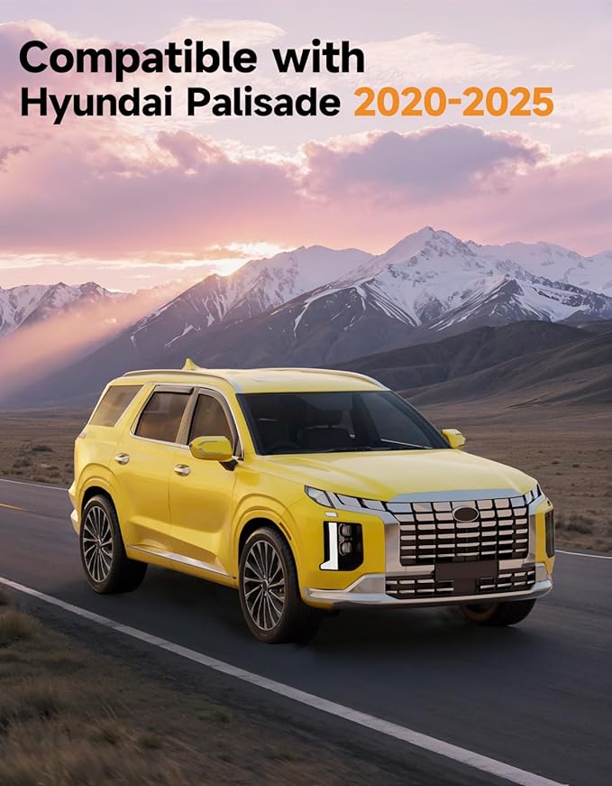 in-Channel Window Rain Guards Fit for Hyundai Palisade 2020 2021 2022 2023 2024 2025 Extra Durable Window Deflectors Vent Visors Shades Car Accessories Visors Rain Guards -4 pcs
