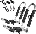 FORWODE Kayak Roof Rack, 2 in 1 Aluminum 1 Pair J-Bar Roof Rack, Folding Adjustable Rack, Weight 80 LBS Heavy Duty Kayak Roof Carrier 1 Kayak, Canoe, SUV, Surfboard on SUV, Car and Truck Crossbar