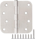 18 Pack 4 Inch Nickel Door Hinges Satin/Brushed Nickel Door Hinges 4 in x 4" Exterior Interior Door Hinge for Stardand Doors Stall,Front,Closet,Silver Residential Hinge Iron Bifold Door Hinge