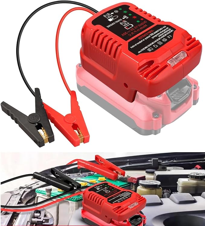 Car Jump Starter Adapter for Craftsman 20V Battery,Up to 3.5L Gas or 6.5L Diesel Engines,12V Portable Car Jump Starter Battery,Automotive Booster Battery Jumper Cables for Car Battery Charging Charger
