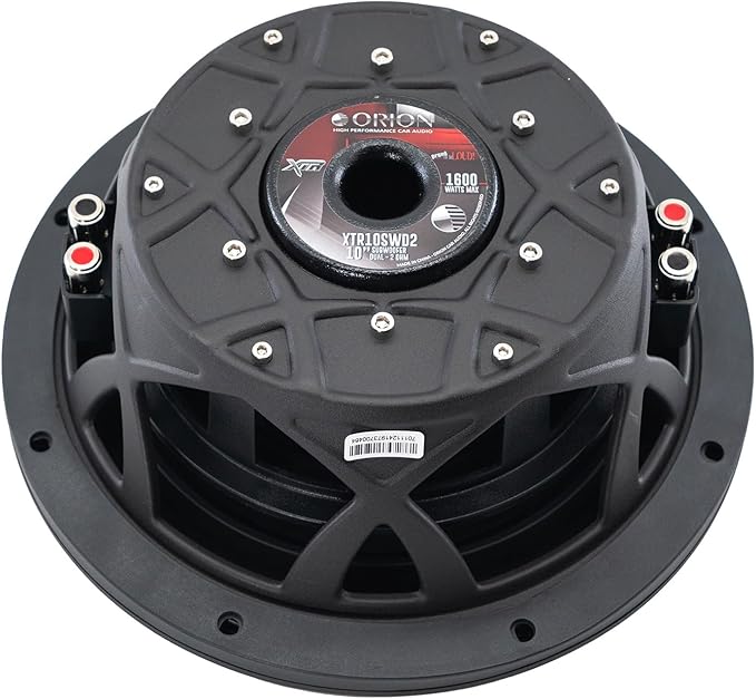 ORION XTR Series XTR10SWD2 Shallow Mount 10” Car Subwoofer, 1600W Max Power, 400W RMS, Dual 2 Ohm, UV Coated Cone, NBR Surround – Compact Slim Subwoofer for Clean Bass in Tight Car Audio Installs