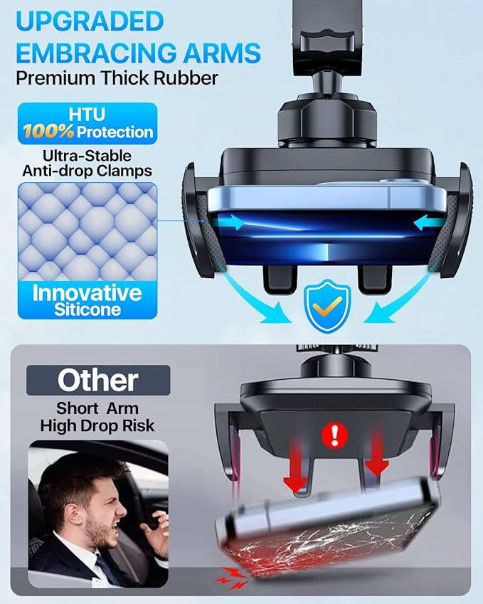 2025 Ultimate Car Phone Mount【98+LBS Strongest Suction & Military-Grade】【Patent & Safety Certs】 Cell Phone Holder Truck Stand for Dashboard Windshield Vent for iPhone 16 Pro Max Samsung (Dark Blue)