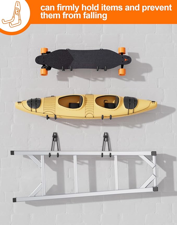 QcoQce 18 Pack Extension Cord Hooks with Wall Mount, Heavy Duty Utility Hangers for Hose, Wires, Cables, Garage Organization with Anti-Slip Design, Screws Included (Black)