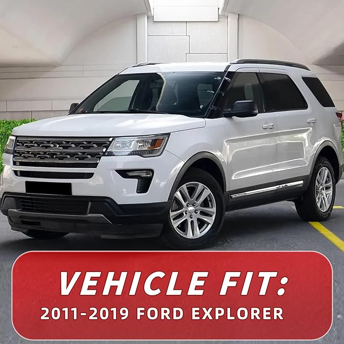 in Channel Rain Guards Fit for Ford Explorer 2011 2012 2013 2014 2015 2016 2017 2018 2019, Durable Vent Window Visors, Smoke Tinted Wind Deflectors, Vent Shade Shield, 4 PCS