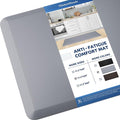 KitchenClouds Kitchen Mat Cushioned Anti Fatigue Kitchen Rug 17.3"x39" Waterproof Non Slip Kitchen Rugs and Mats Standing Desk Mat Comfort Floor Mats for Kitchen House Sink Office (Grey)