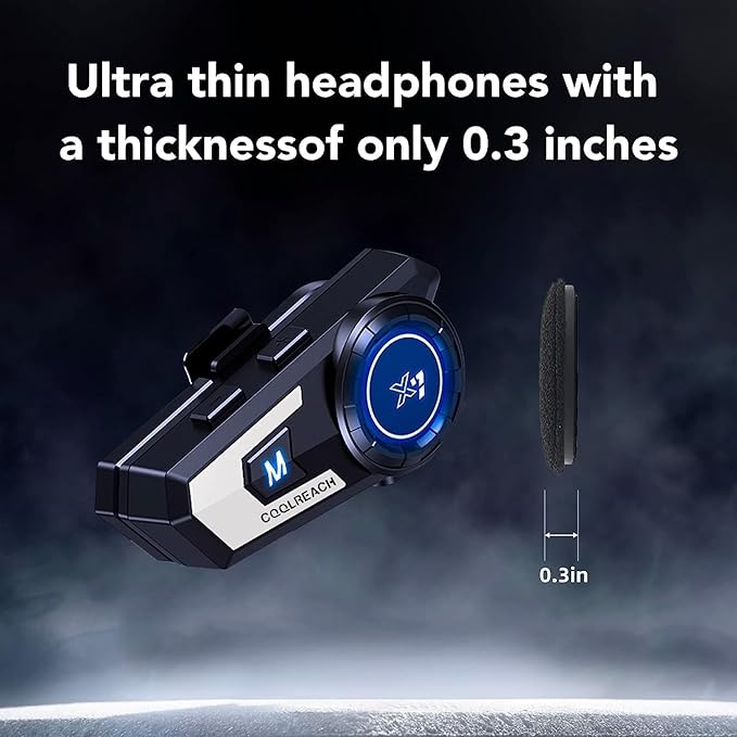 Motorcycle Helmet Bluetooth Headset,Sking Earphone,CVC Noise Cancellation Stereo Music Automatic answering,90 Hours Playing time High Sound Bluetooth Motorcycle Helmet Ultra-Thin