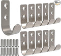 Wall Hooks Coat Hook Robe Hanging Robe & Towel Hooks, Utility Hooks Indoor Outdoor (Silver-U Shaped, 2x1)