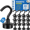LOVIMAG Magnetic Hooks, 30Lbs Strong Magnetic Hook for Cruise, Magnet Hooks for Hanging, Classroom, Fridge, Refrigerator, Ceiling, Office, Kitchen. Grill, Garage- 25 Pack