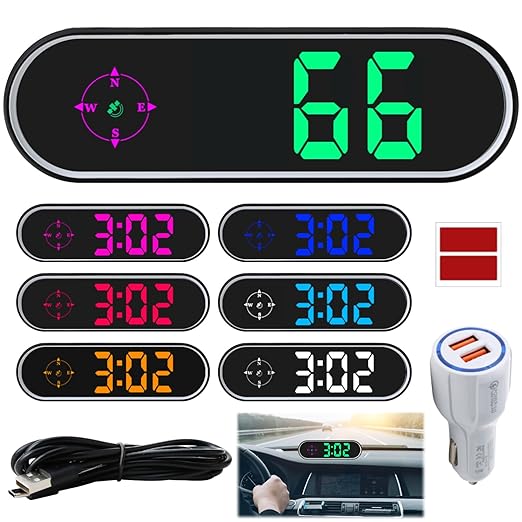 GPS Digital Speedometer for Car MPH, Universal HUD Speed Meter with LED Large Font & USB Cable, Plug and Play for Truck Motor SUV Golf Cart All Vehicles (Contain Car Charger Adapter)