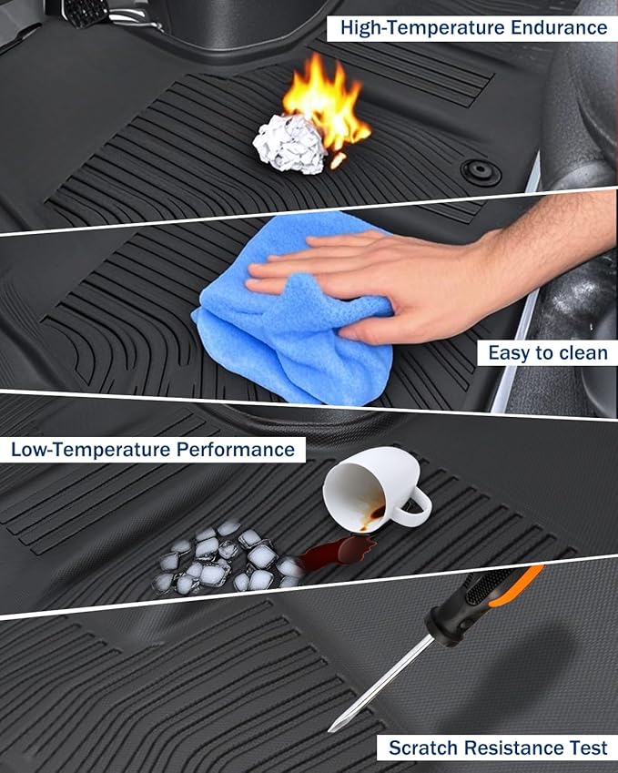 Icyhaws® Floor Mats & Cargo Liner for Nissan Armada/Infiniti QX80 2025 7 Seats, All-Weather TPE Waterproof Carpet Car Liner Anti-Slip Tech Front/Rear/Third Row Automotive Accessories for Nissan/QX80