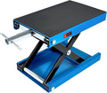 Motorcycle Lift Scissor Jack, 1200 LB Capacity Wide Deck Hoist Stand Maintenance Bikes ATVs Garage Repair Center Stand Lift Jack, Blue