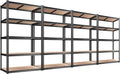 REIBII 2020LBS Storage Shelves 5 Tier Garage Shelving Heavy Duty, Adjustable Metal Shelving Unit, Garage Shelves for Basement, Warehouse, Pantry, 72" H x 35.55" W x 16" D, Black, 4 Pack