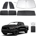 TINGLU Window Shades for Dodge RAM 1500 2019-2025 CrewCab,MegaCab Pickup,2Dr RegularCab,4Dr QuadCab Accessories Car Side Full Windows Windshield Sun Shade Camping Sun UV Rays Privacy Protection 6PCS