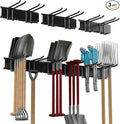 Garage Tool Rack Wall Mount – 48 inches Heavy-Duty Garden Tool Holder with 6 Adjustable Hanging Hooks – Garage Wall Storage Organizer for Shovel, Rake – Max Load 540 lbs (48 inch)