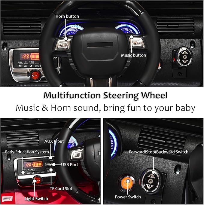 Costzon Ride On Car, 12V Battery Powered Electric Ride On Truck w/Parental Remote Control, LED Lights, Double Open Doors, Safety Belt, Music, MP3 Player, Spring Suspension (Red)